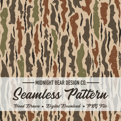 Traditional Bark Camo Seamless Pattern Green and Brown Classic