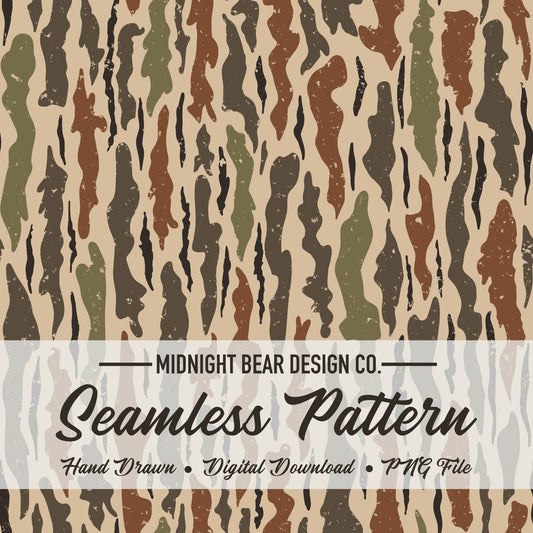 Traditional Bark Camo Seamless Pattern Green and Brown Classic