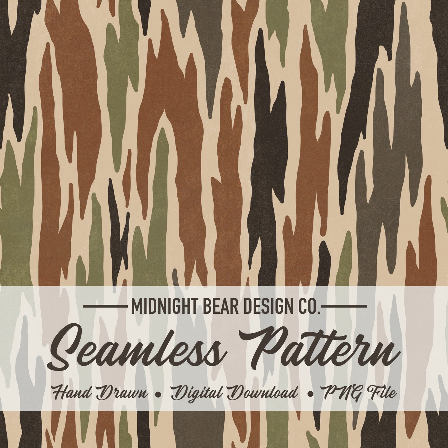 Bark Camo Seamless Pattern Classic Green Brown