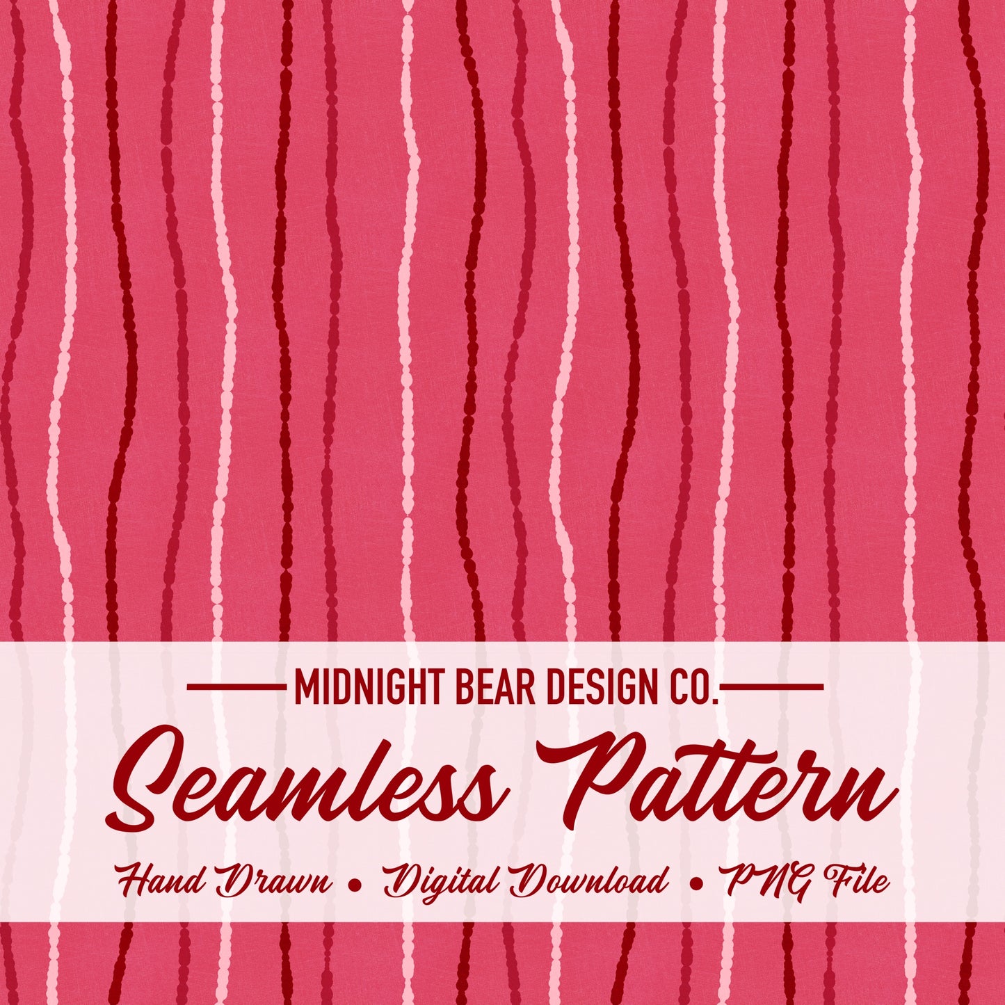 Dark Pink Blotted Stripe Seamless Pattern, Hand Drawn Wavy Line Design, Coquette Fabric, Wallpaper, Digital Paper, Scrapbook, boho abstract