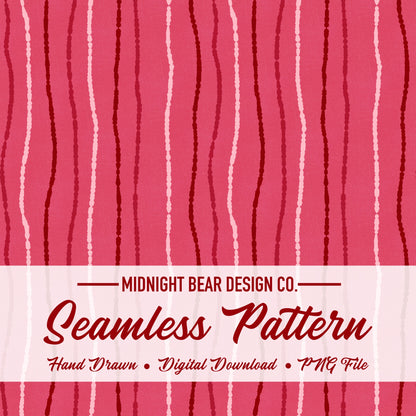 Dark Pink Blotted Stripe Seamless Pattern, Hand Drawn Wavy Line Design, Coquette Fabric, Wallpaper, Digital Paper, Scrapbook, boho abstract