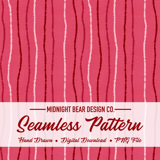 Dark Pink Blotted Stripe Seamless Pattern, Hand Drawn Wavy Line Design, Coquette Fabric, Wallpaper, Digital Paper, Scrapbook, boho abstract
