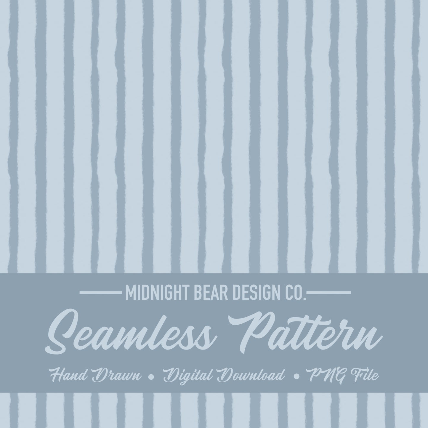 Dusty Blue Organic Stripe Seamless Pattern