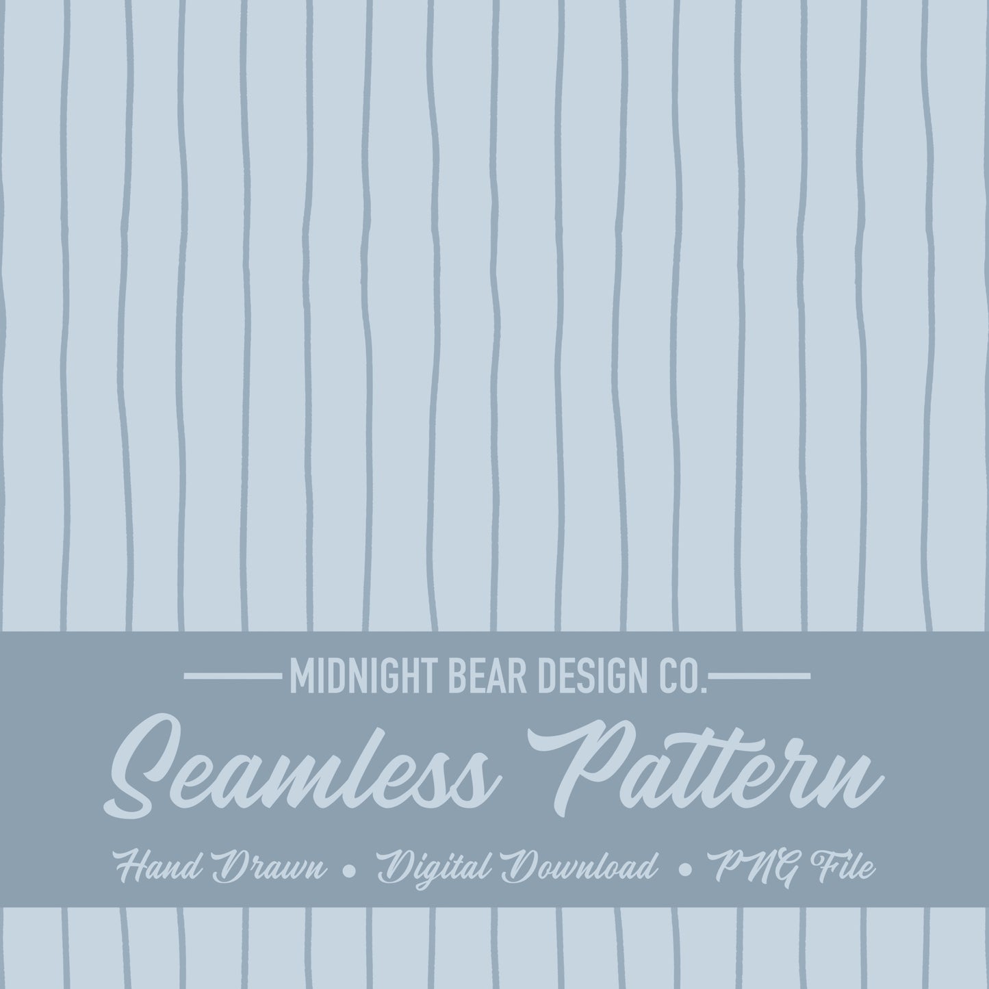 Dusty Blue Wavy Stripe Seamless Pattern