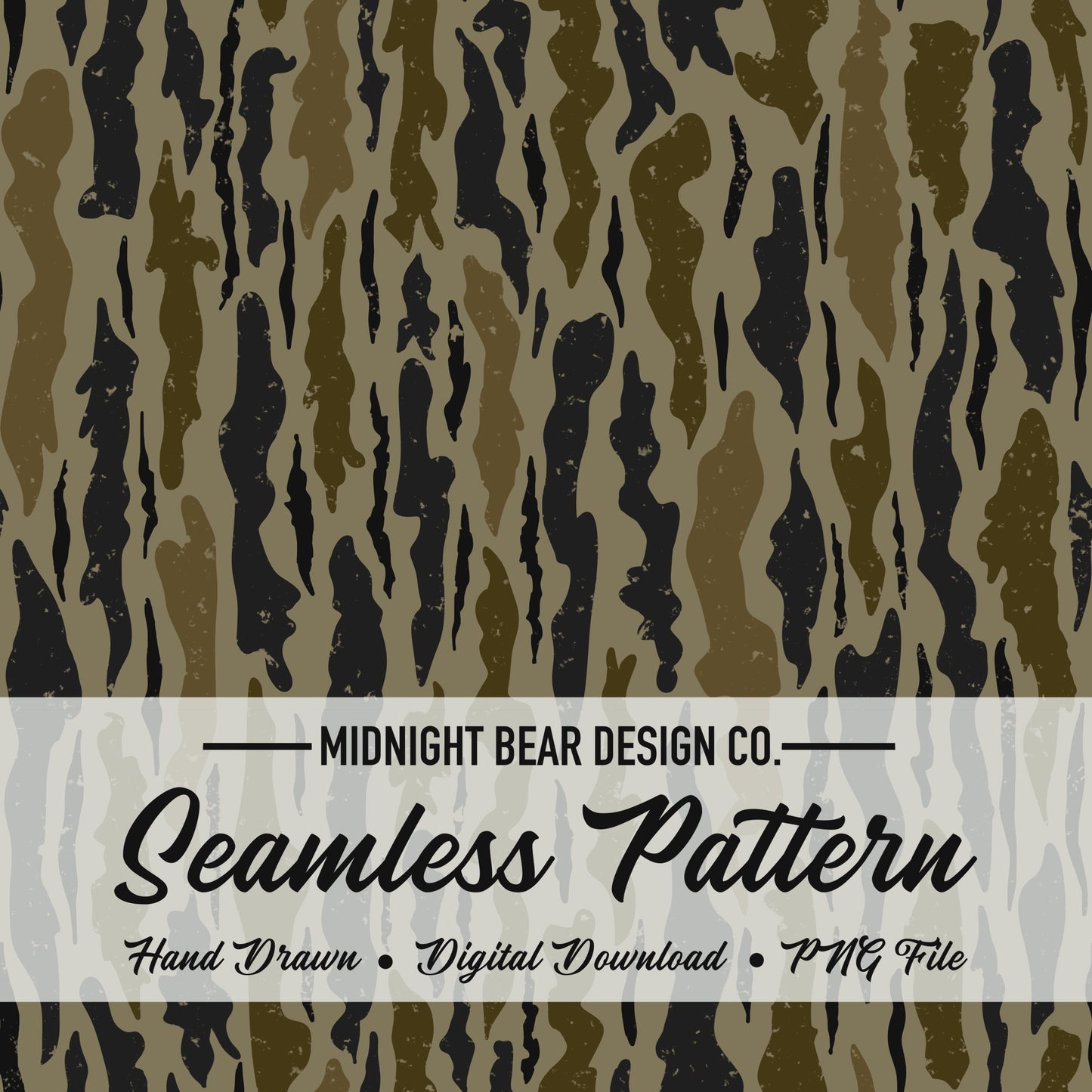 Bark Camo Seamless Pattern Olive Green/ Everglade