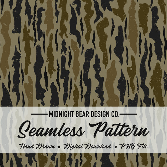 Bark Camo Seamless Pattern Olive Green/ Everglade