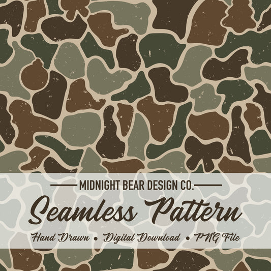 Christmas Camo Seamless Pattern Forest Green