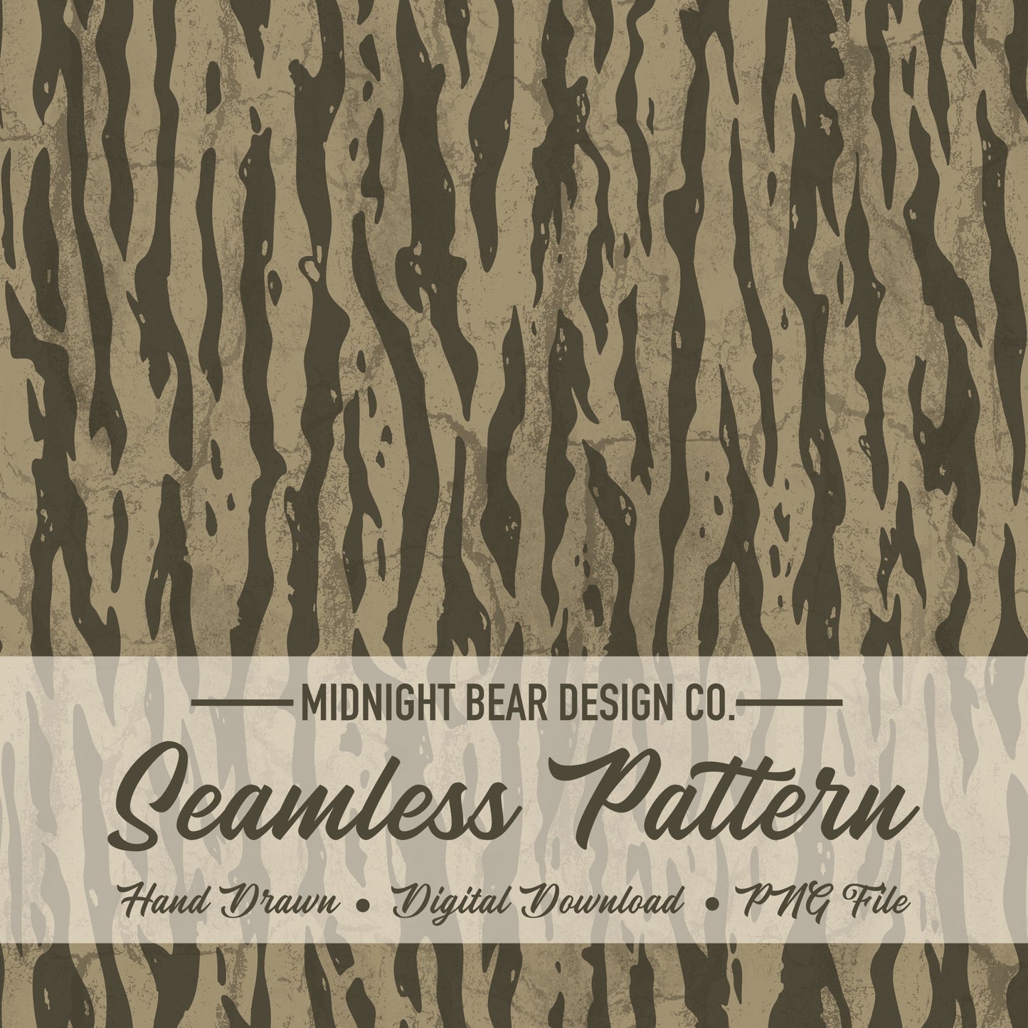 Moss Green Bark Camo Seamless Pattern