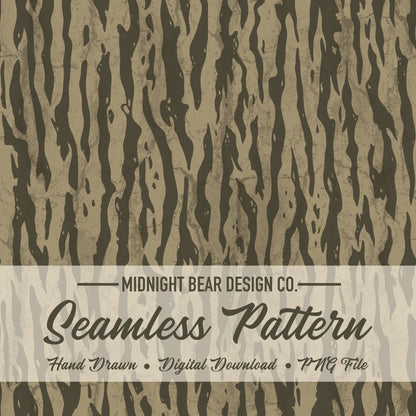 Moss Green Bark Camo Seamless Pattern