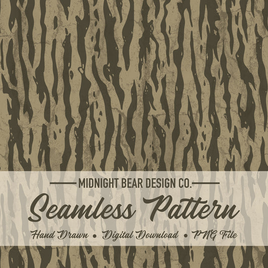 Moss Green Bark Camo Seamless Pattern