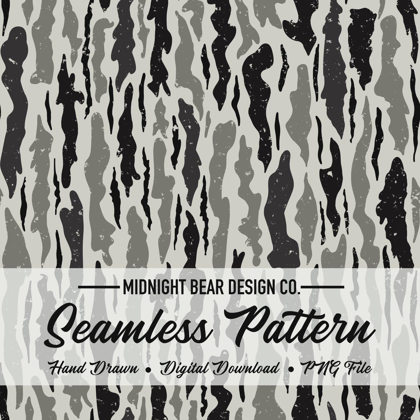 Bark Camo Seamless Pattern Gray & Black