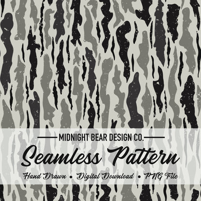 Bark Camo Seamless Pattern Gray & Black