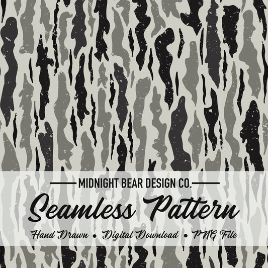 Bark Camo Seamless Pattern Gray & Black