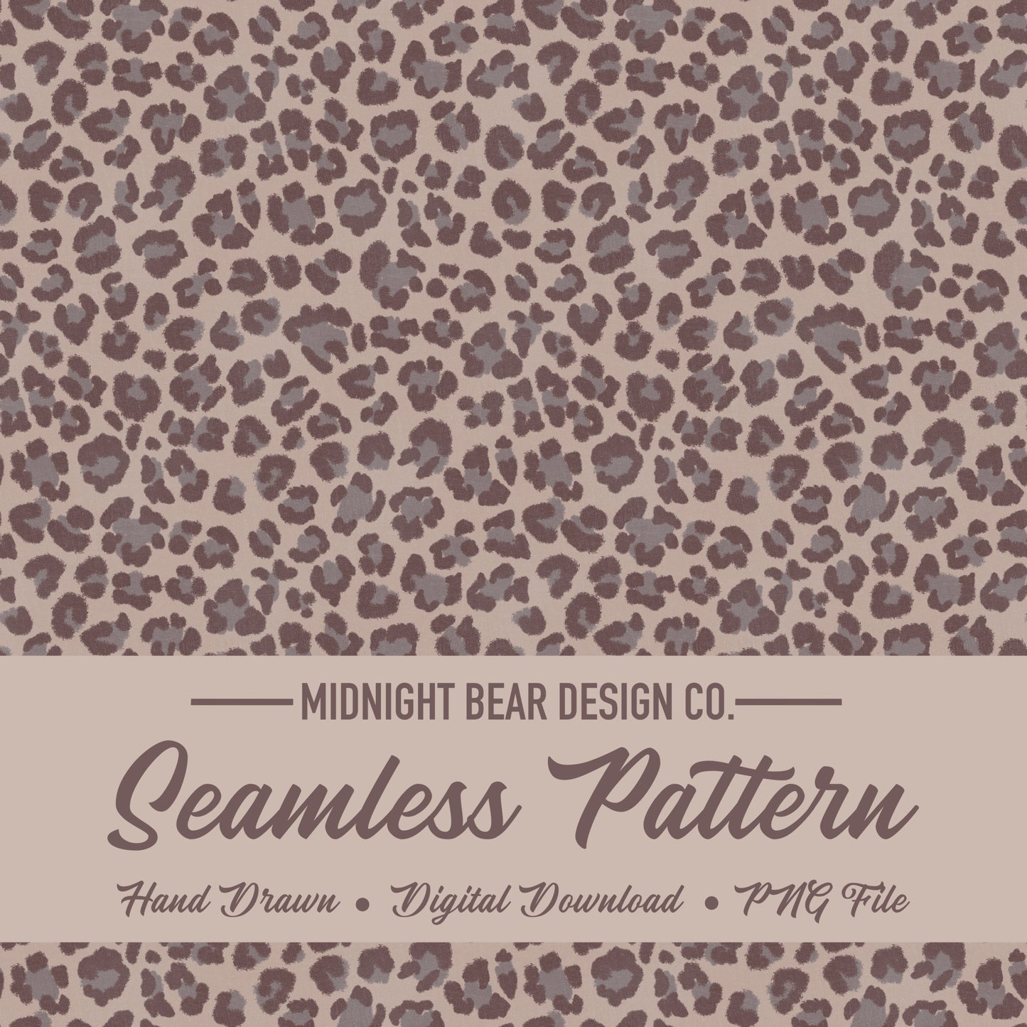 Neutral Leopard Print Seamless Pattern | Modern Taupe and Gray Animal Print Design | Minimal Safari Fabric, Wallpaper, Digital Paper