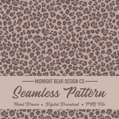 Neutral Leopard Print Seamless Pattern | Modern Taupe and Gray Animal Print Design | Minimal Safari Fabric, Wallpaper, Digital Paper