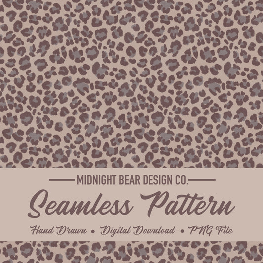 Neutral Leopard Print Seamless Pattern | Modern Taupe and Gray Animal Print Design | Minimal Safari Fabric, Wallpaper, Digital Paper