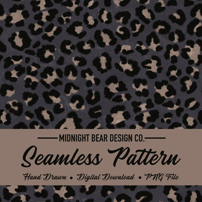 Black and Tan Leopard Print Seamless Pattern | Neutral Leopard Animal Print Design | Minimal Safari Fabric, Wallpaper, Digital Paper