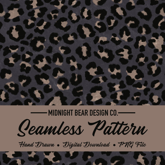 Black and Tan Leopard Print Seamless Pattern | Neutral Leopard Animal Print Design | Minimal Safari Fabric, Wallpaper, Digital Paper