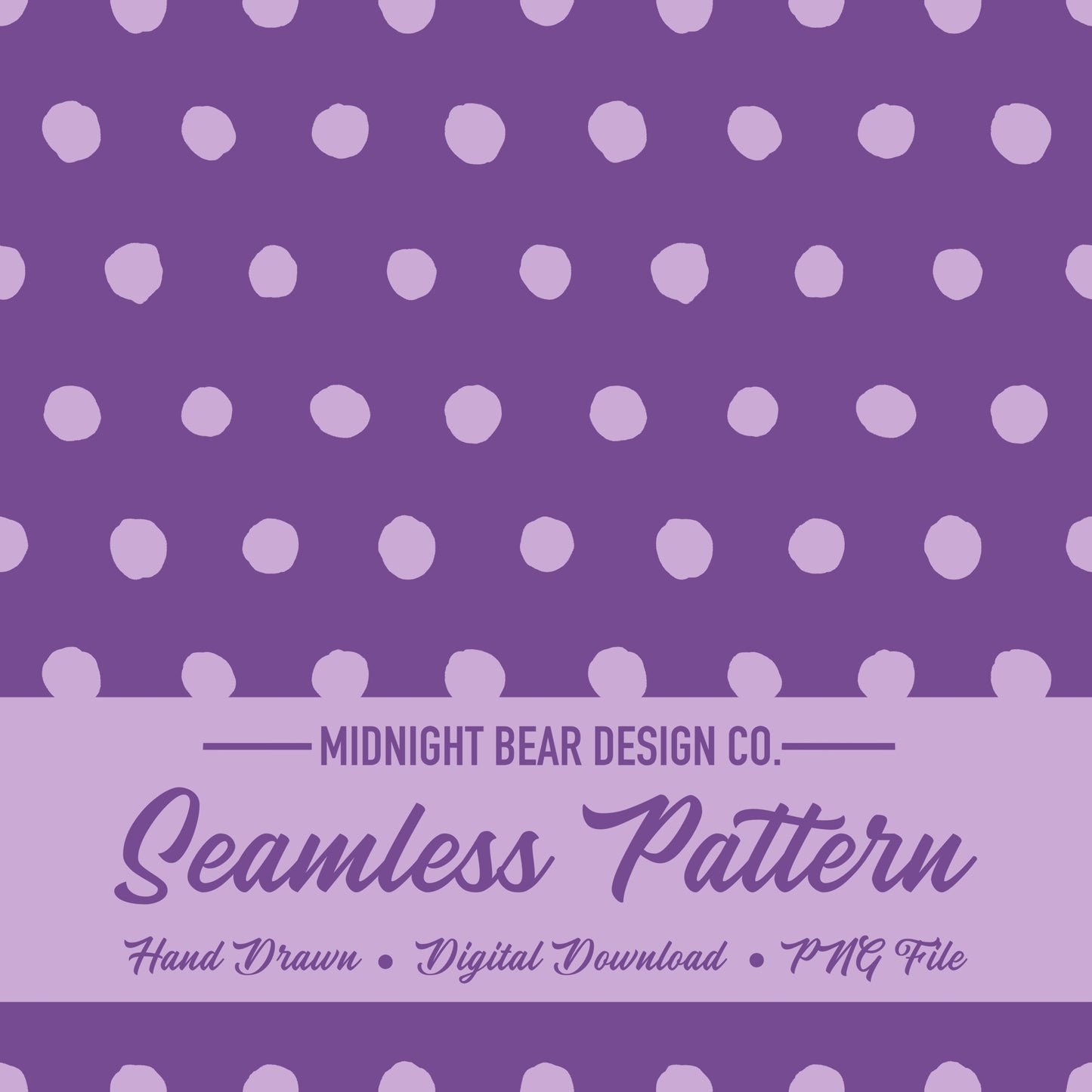 Inky Polka Dot Seamless Pattern, Hand Drawn Lilac Digital Paper, Modern Polka Dot Fabric, Imperfect Dot Scrapbook Background, PNG Download