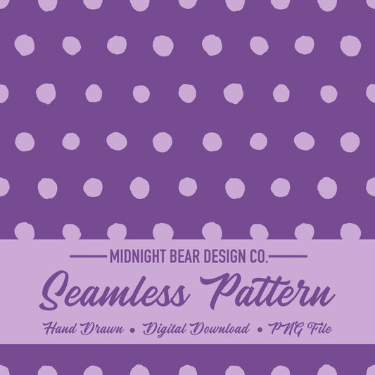 Inky Polka Dot Seamless Pattern, Hand Drawn Lilac Digital Paper, Modern Polka Dot Fabric, Imperfect Dot Scrapbook Background, PNG Download