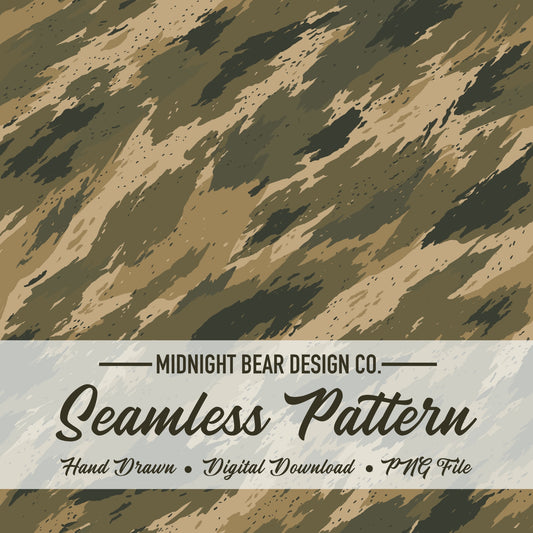 Wind Blown Marsh Camo Seamless Pattern Olive Green