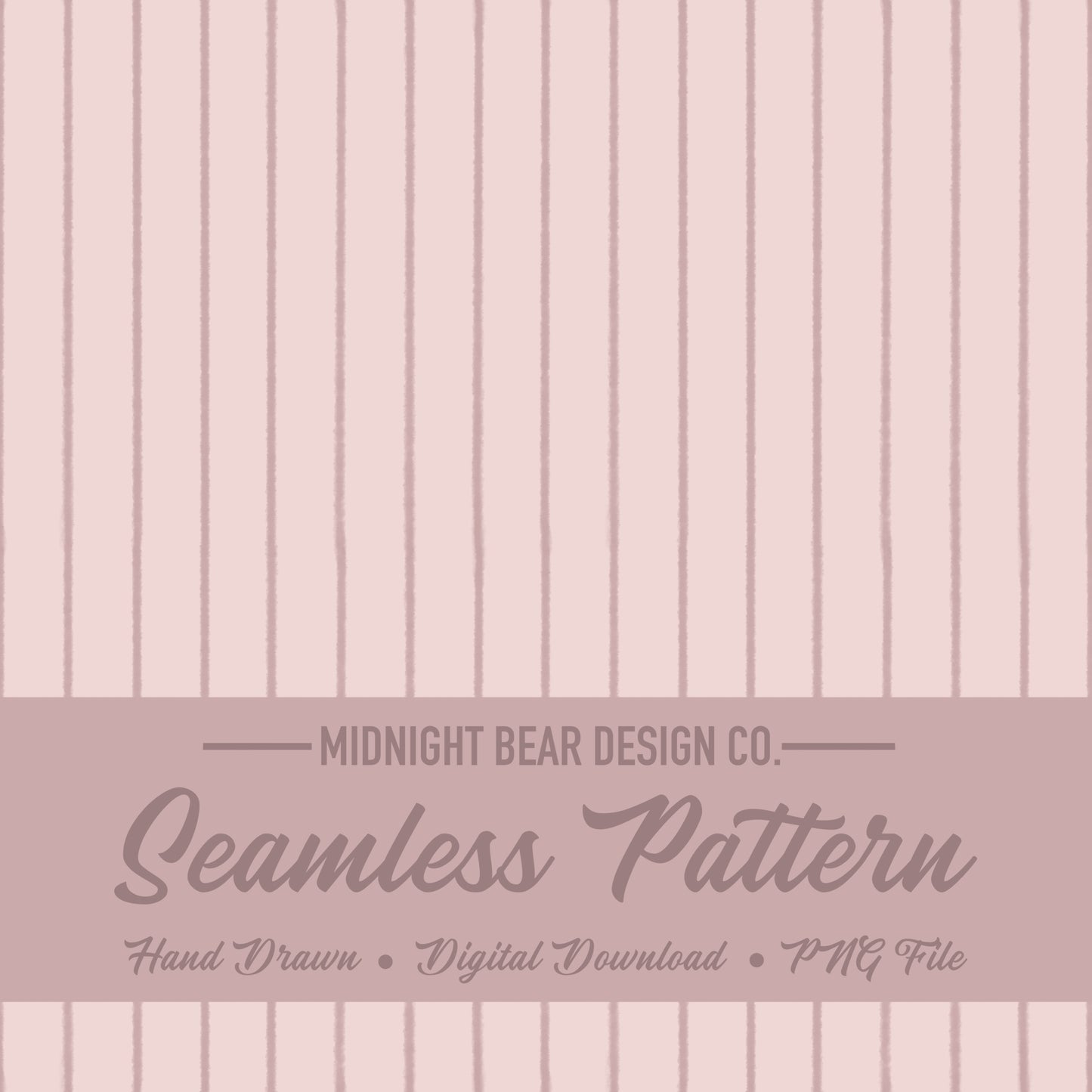 Soft Watercolor Stripe Seamless Pattern | Mauve Vertical Stripe | Minimal Hand-Painted Background, Pink Background, Fabric, Scrapbook