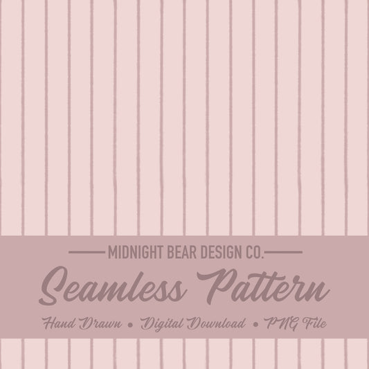 Soft Watercolor Stripe Seamless Pattern | Mauve Vertical Stripe | Minimal Hand-Painted Background, Pink Background, Fabric, Scrapbook