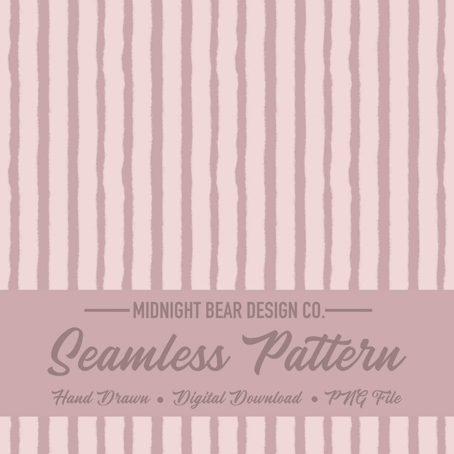 Soft Watercolor Stripe Seamless Pattern | Mauve Vertical Stripe | Minimal Hand-Painted Background, Blush Pink Background, Fabric, Scrapbook