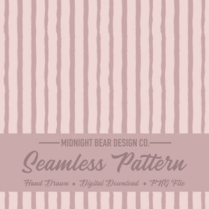 Soft Watercolor Stripe Seamless Pattern | Mauve Vertical Stripe | Minimal Hand-Painted Background, Blush Pink Background, Fabric, Scrapbook