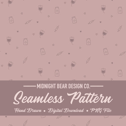 Nurse Icon Seamless Pattern | Medical Micro Scatter Design | Mauve Pink Nursing Appreciation Pattern, RN coordinate pattern, nurse fabric