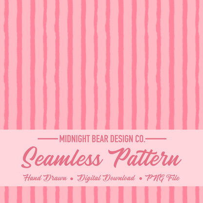 Organic Pink Stripe Seamless Pattern, Hand Drawn, Coquette Fabric, Wallpaper, Digital Paper, Scrapbook, Girly pattern, handmade stripe
