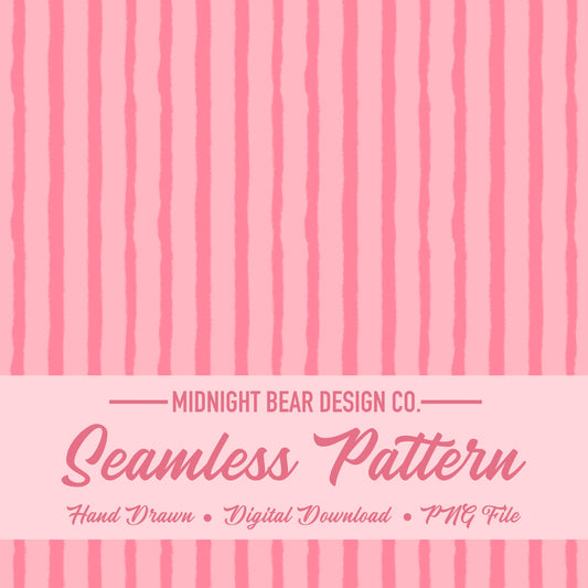 Organic Pink Stripe Seamless Pattern, Hand Drawn, Coquette Fabric, Wallpaper, Digital Paper, Scrapbook, Girly pattern, handmade stripe
