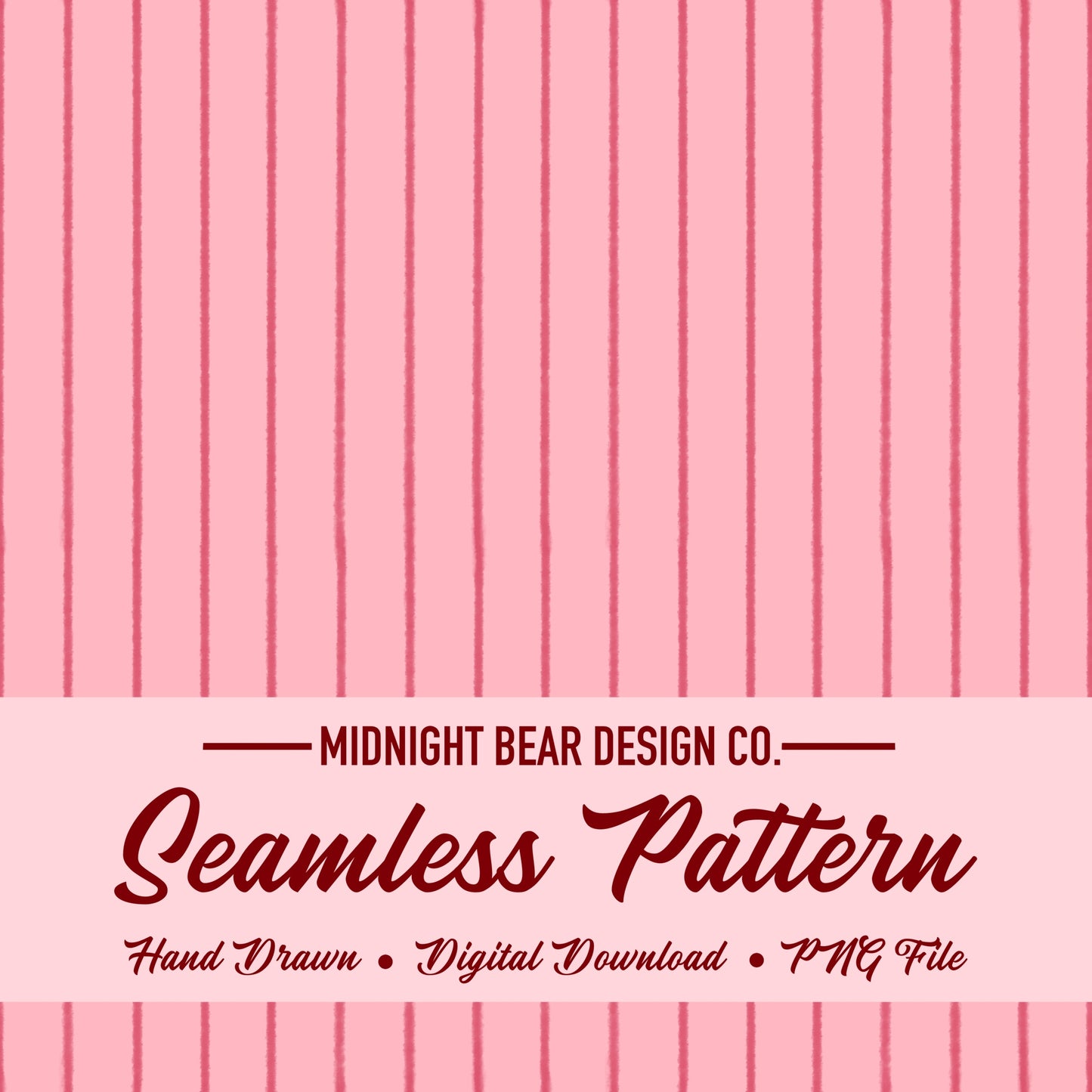 Pink Watercolor Stripe Seamless Pattern, Soft Hand Drawn Line Art Design, Coquette Fabric, Wallpaper, Digital Paper, Scrapbook