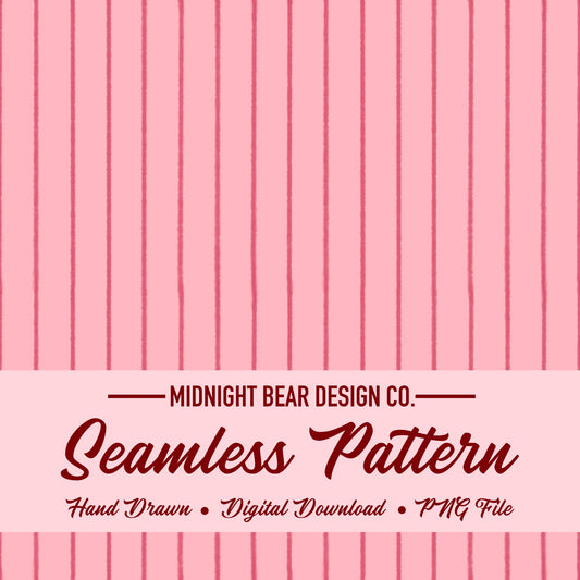 Pink Watercolor Stripe Seamless Pattern, Soft Hand Drawn Line Art Design, Coquette Fabric, Wallpaper, Digital Paper, Scrapbook