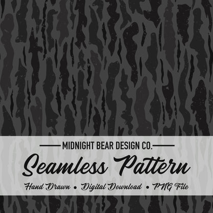 Bark Camo Seamless Pattern Midnight Black and Gray