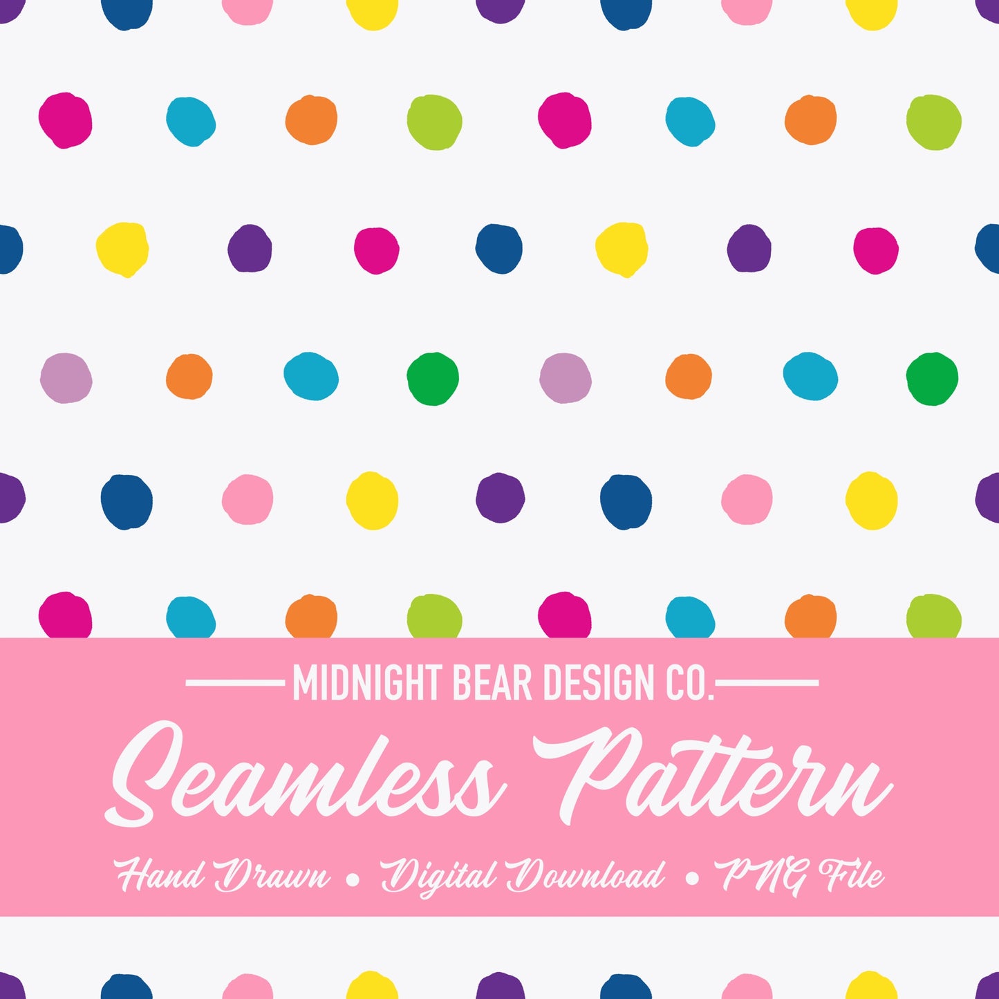 Modern Neon Rainbow Polka Dot  Pattern