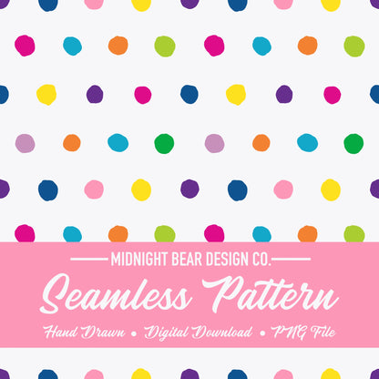 Modern Neon Rainbow Polka Dot  Pattern