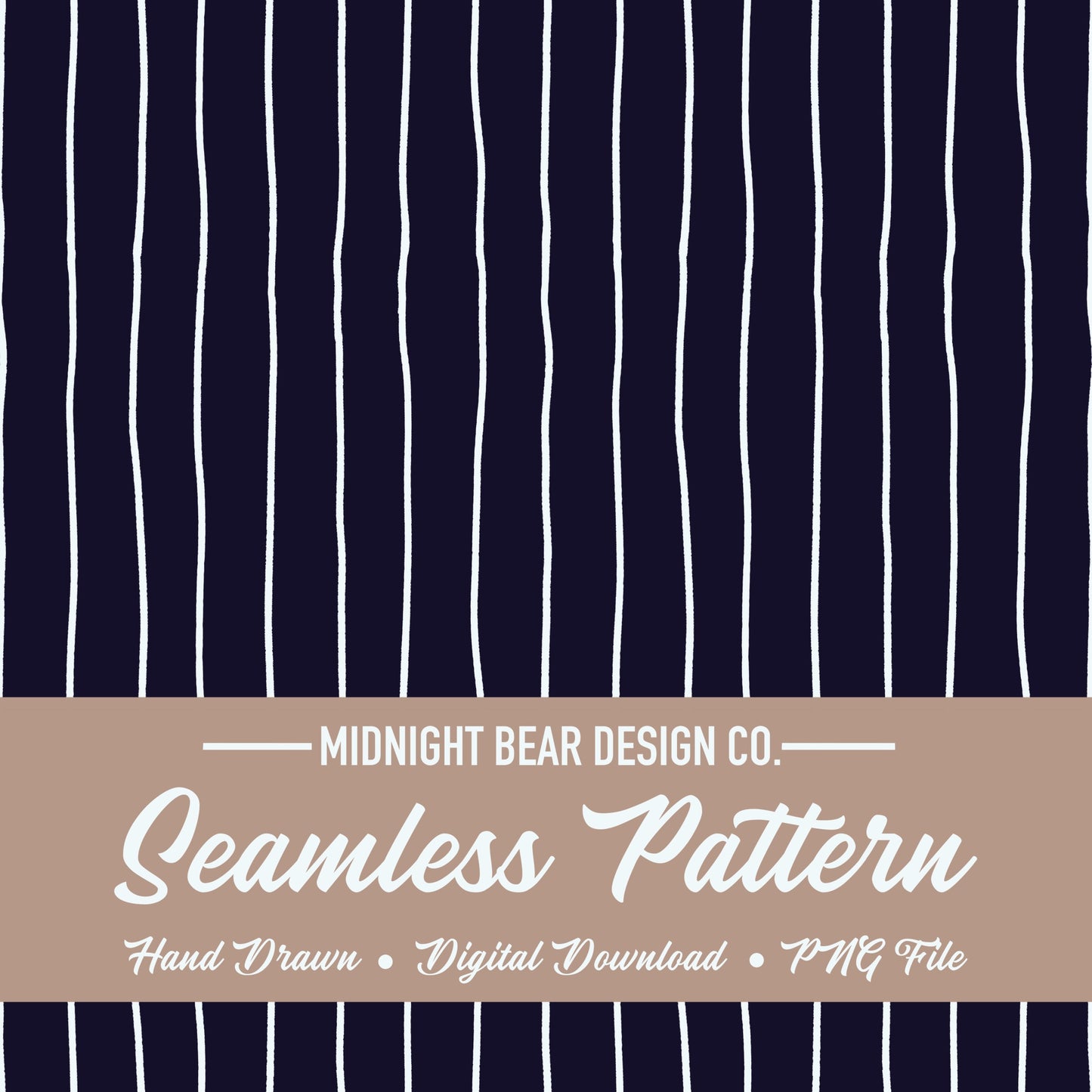 Navy Blue Wavy Stripe Seamless Pattern