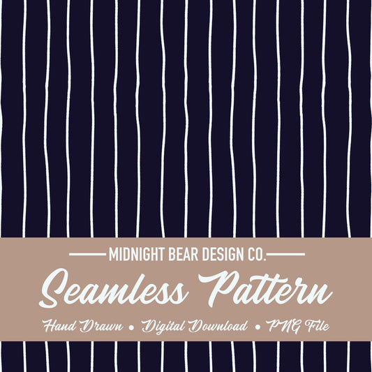 Navy Blue Wavy Stripe Seamless Pattern