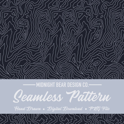 Topographic Map Seamless Pattern | Navy and Grey Contour Lines | Modern Outdoor Terrain Design, topographic map, hiking seamless, Topo