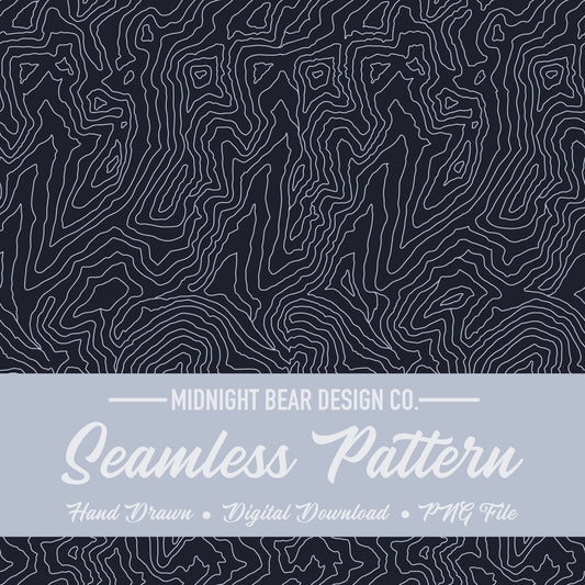 Topographic Map Seamless Pattern | Navy and Grey Contour Lines | Modern Outdoor Terrain Design, topographic map, hiking seamless, Topo