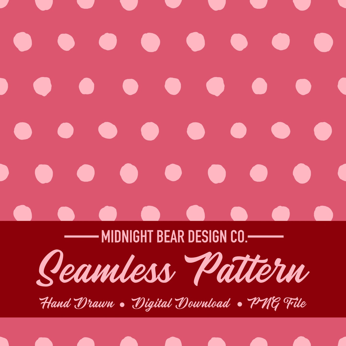 Pink Inky Polka Dot Seamless Pattern