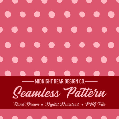 Pink Inky Polka Dot Seamless Pattern