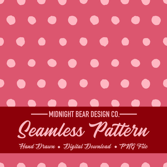 Pink Inky Polka Dot Seamless Pattern
