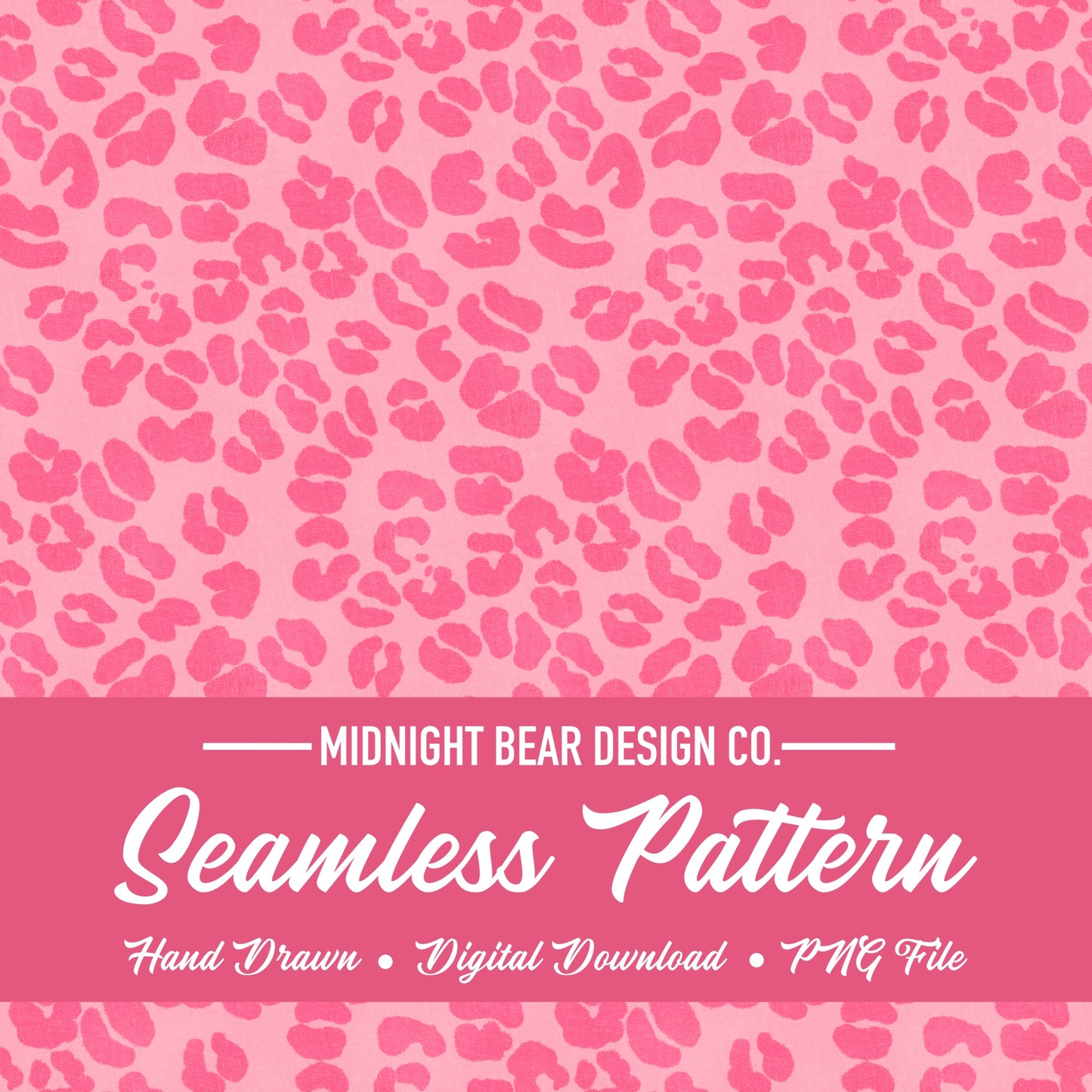 Pink Leopard Print Seamless Pattern | Hot Pink Animal Print Digital Paper, Coquette Fabric, Digital Scrapbook, Hand Drawn, PNG Download