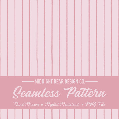 Pink Watercolor Stripe Seamless Pattern | Hand Painted Digital Paper, Minimal Vertical Line Fabric, Modern Scrapbook Background, Nursery