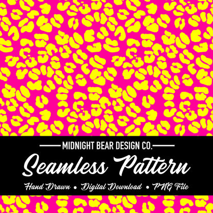High Visibility Pink Leopard Print Seamless Pattern