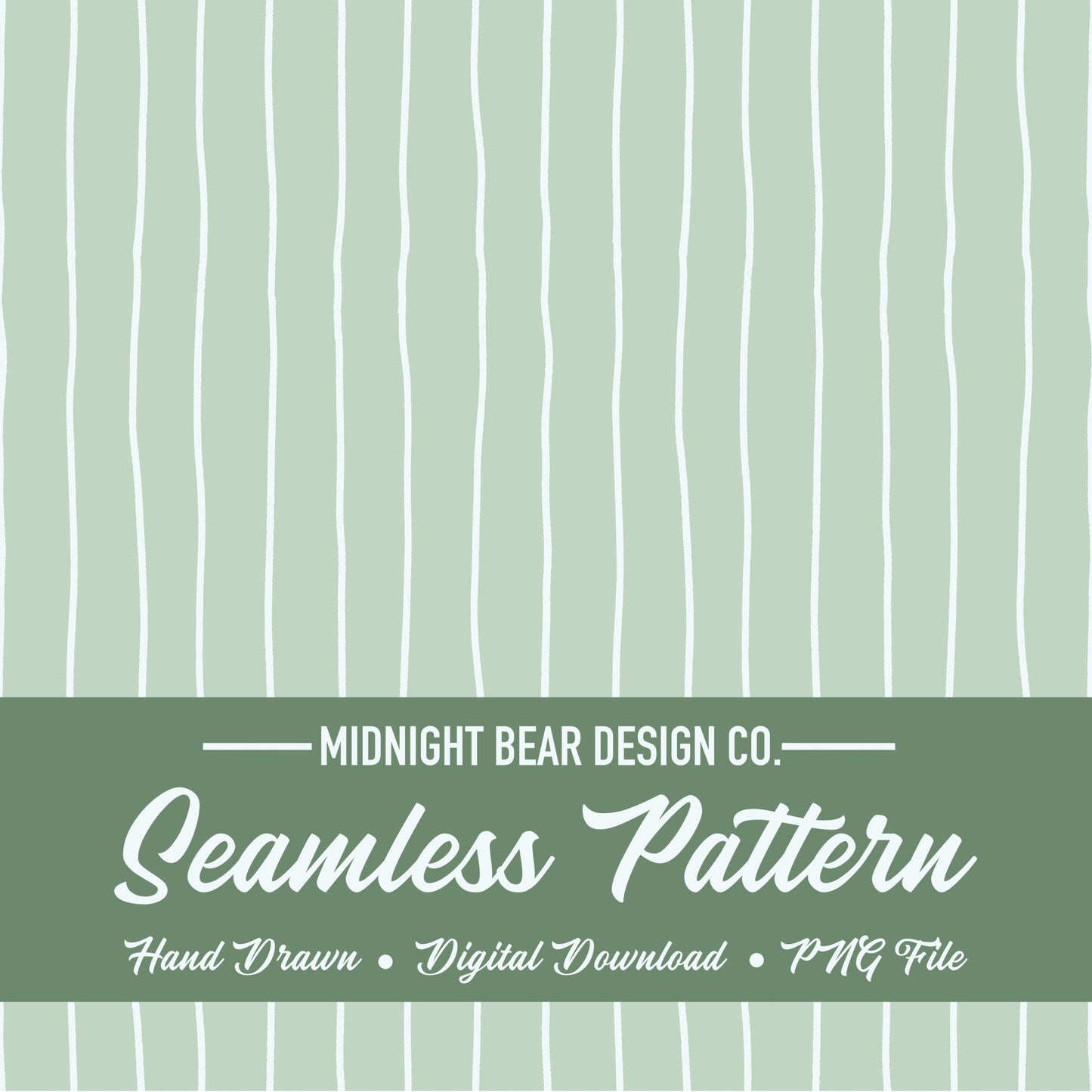 Sage Green Wavy Stripe Seamless Pattern