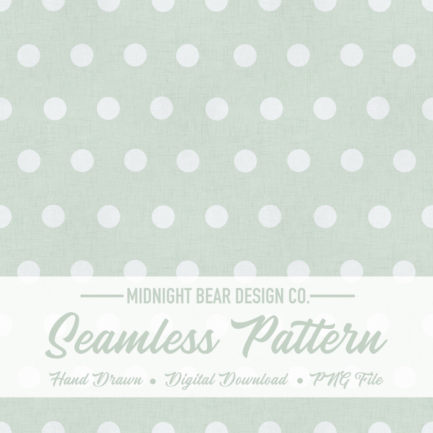 Classic Retro Sage Green Polka Dot Seamless Pattern Subtle Texture, Hand Drawn Digital Paper, Modern Polka Dot Fabric, Scrapbook, PNG