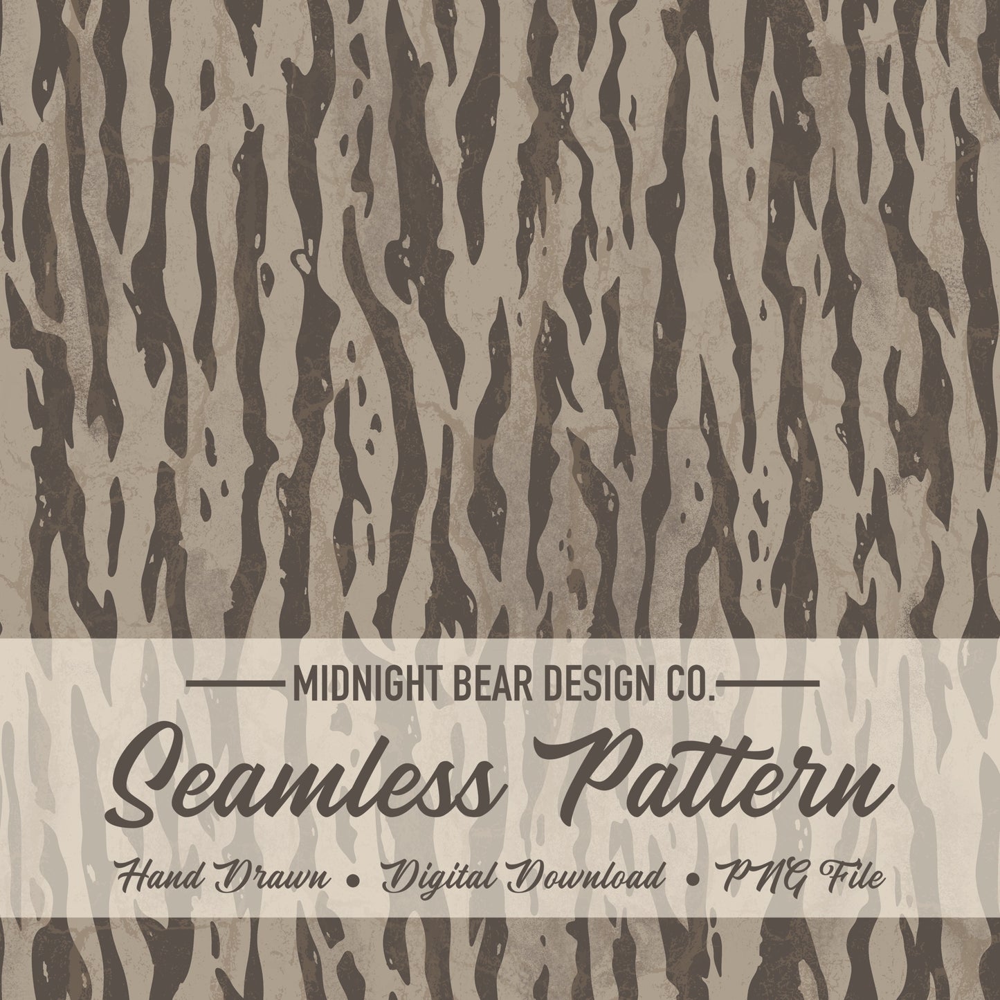 Neutral Bark Camo Seamless Pattern